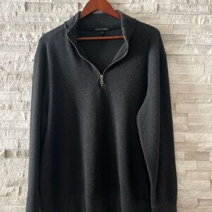Classic Banana Republic Charcoal Black Half-Zip Sweater